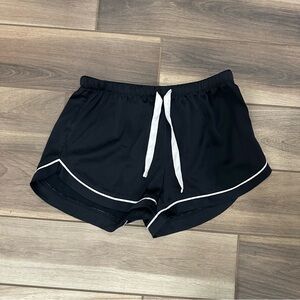 Stars Above Black Women's Pajama Shorts with White Accents